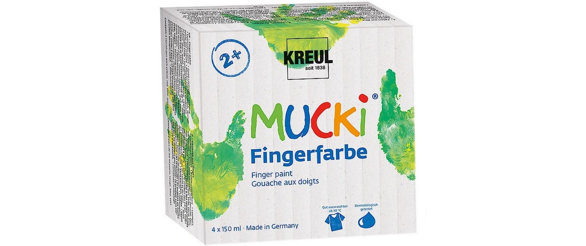 Kreul Fingerfarbe Mucki 150 ml, 4 Stück