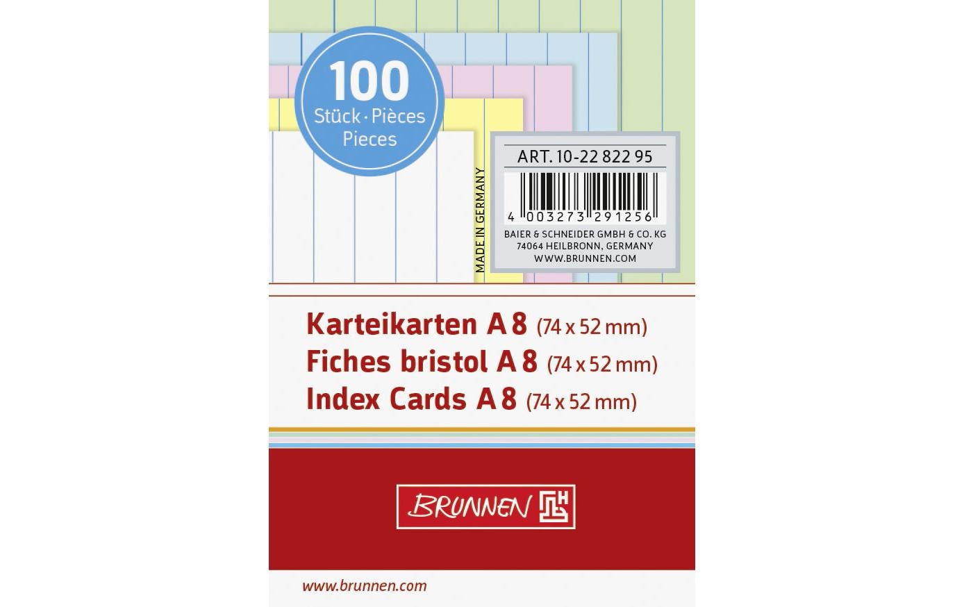 Brunnen Karteikarten A8 Liniert