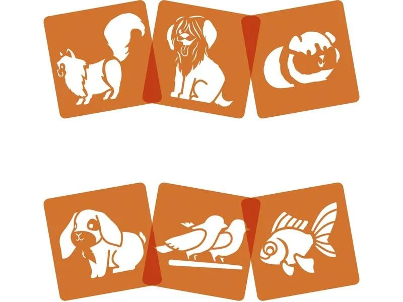 Avenue Mandarine Schablone 15 x 15 cm, Haustiere Avenue Mandarine Schablone 15 x 15 cm, Haustiere