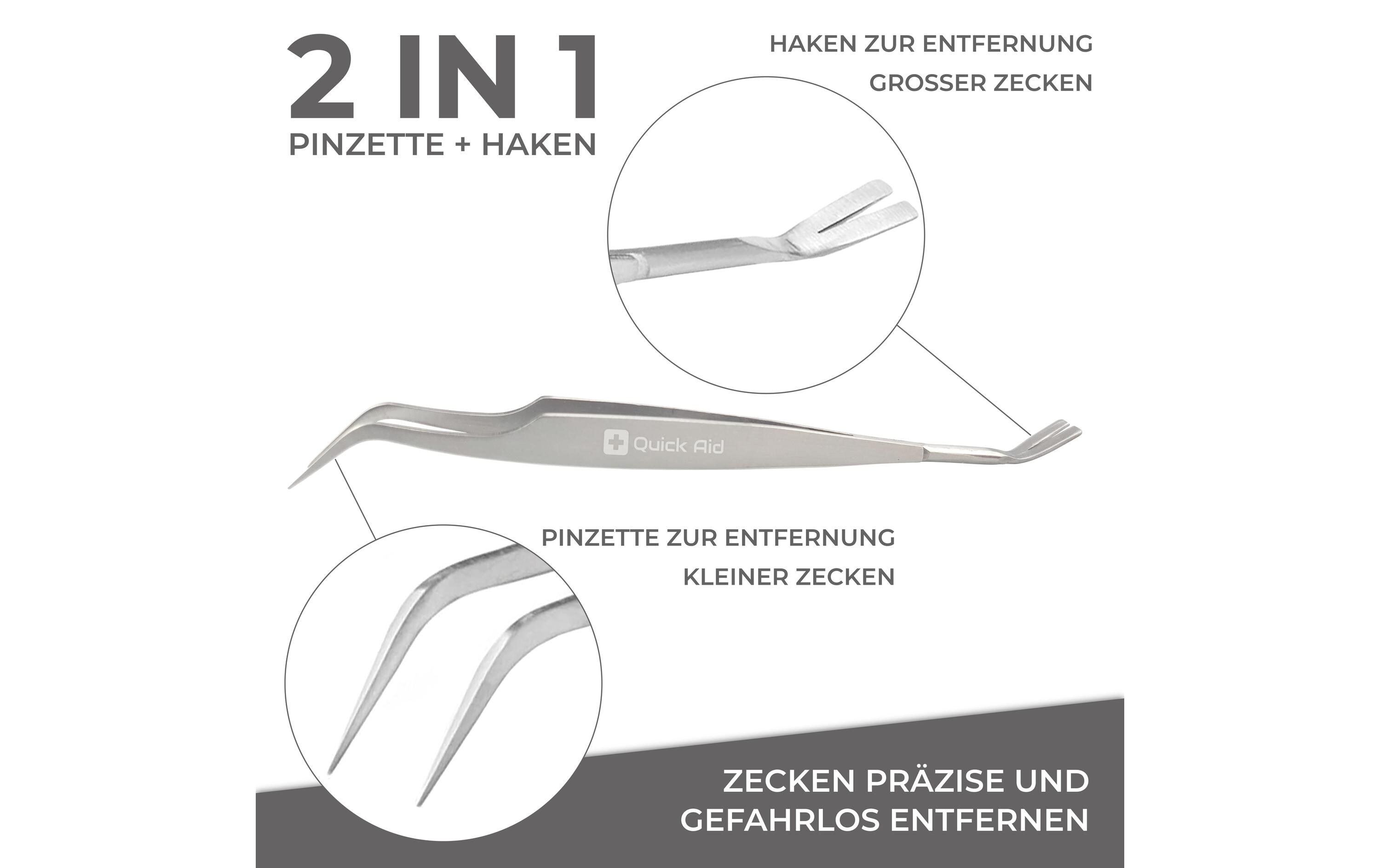 Quick Aid 2 in 1 Zeckenentferner mit Etui 1 Stück