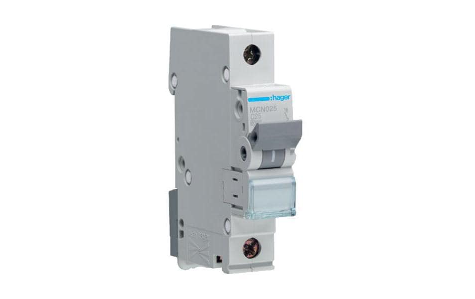 Hager Leitungsschutzschalter 1 polig 6kA C-25A 1M Hager Leitungsschutzschalter 1 polig 6kA C-25A 1M