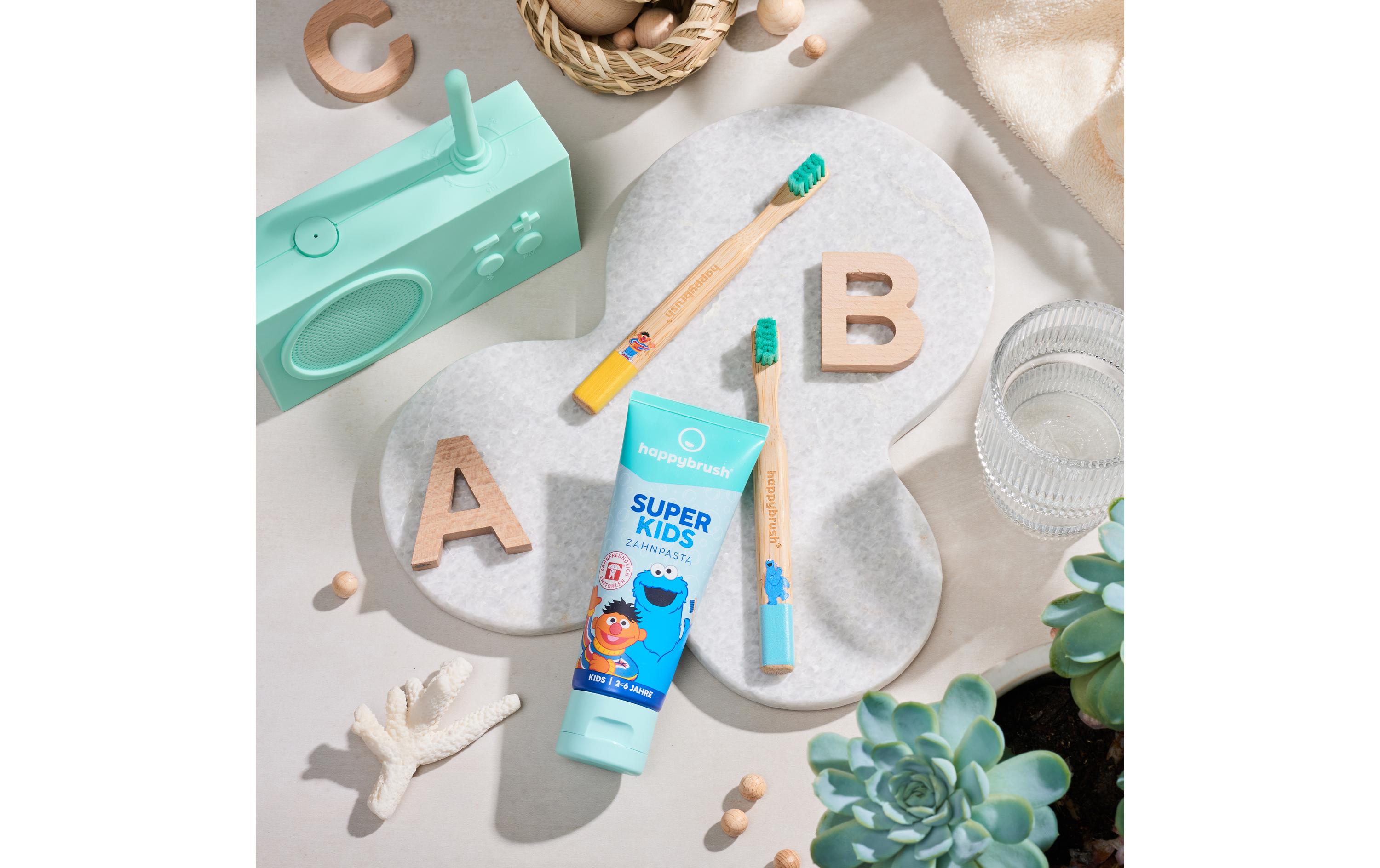 happybrush Handzahnbürste Bambus Sesamstrasse Soft