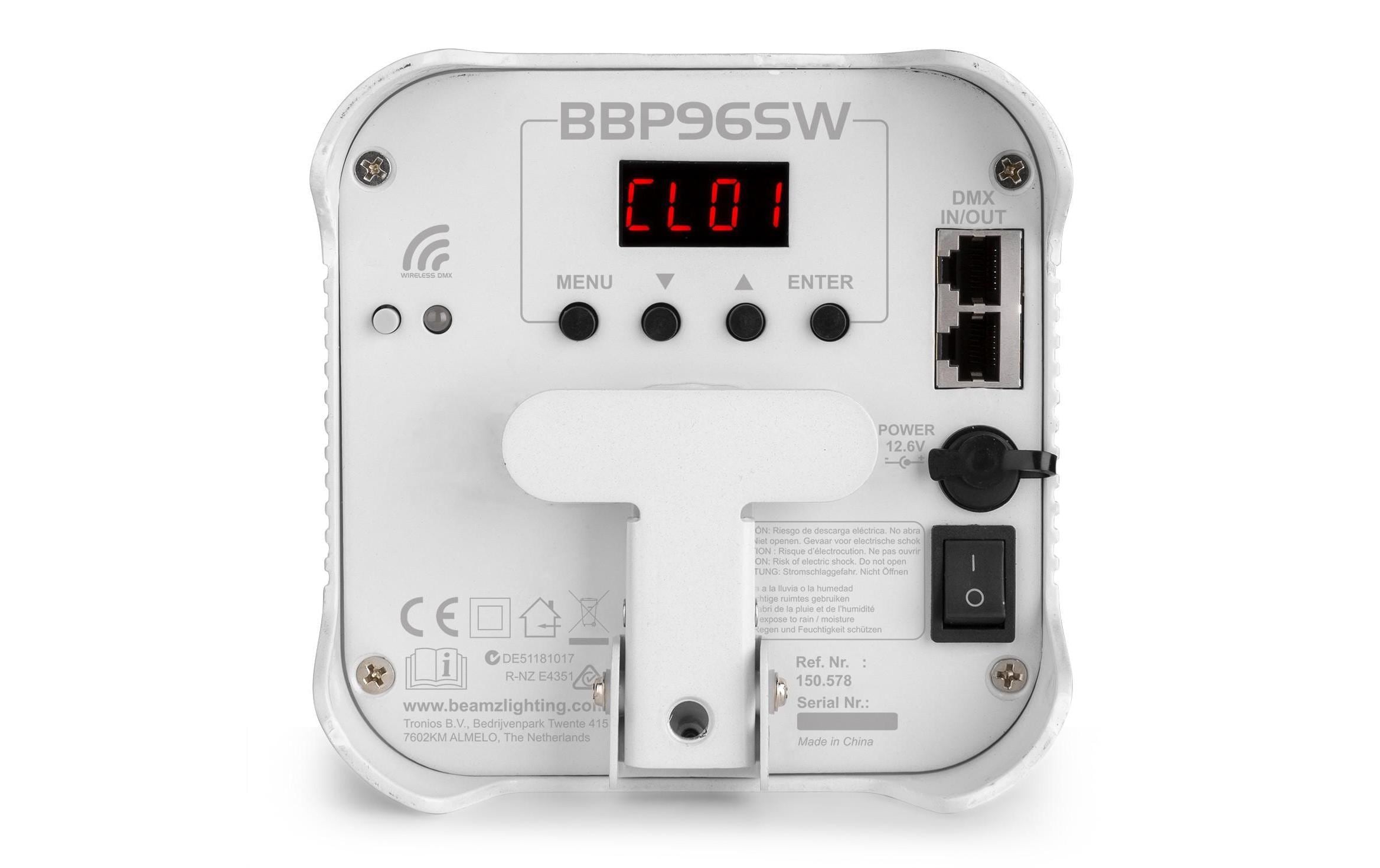 BeamZ Bodenstrahler BBP96SW Uplight Par Weiss