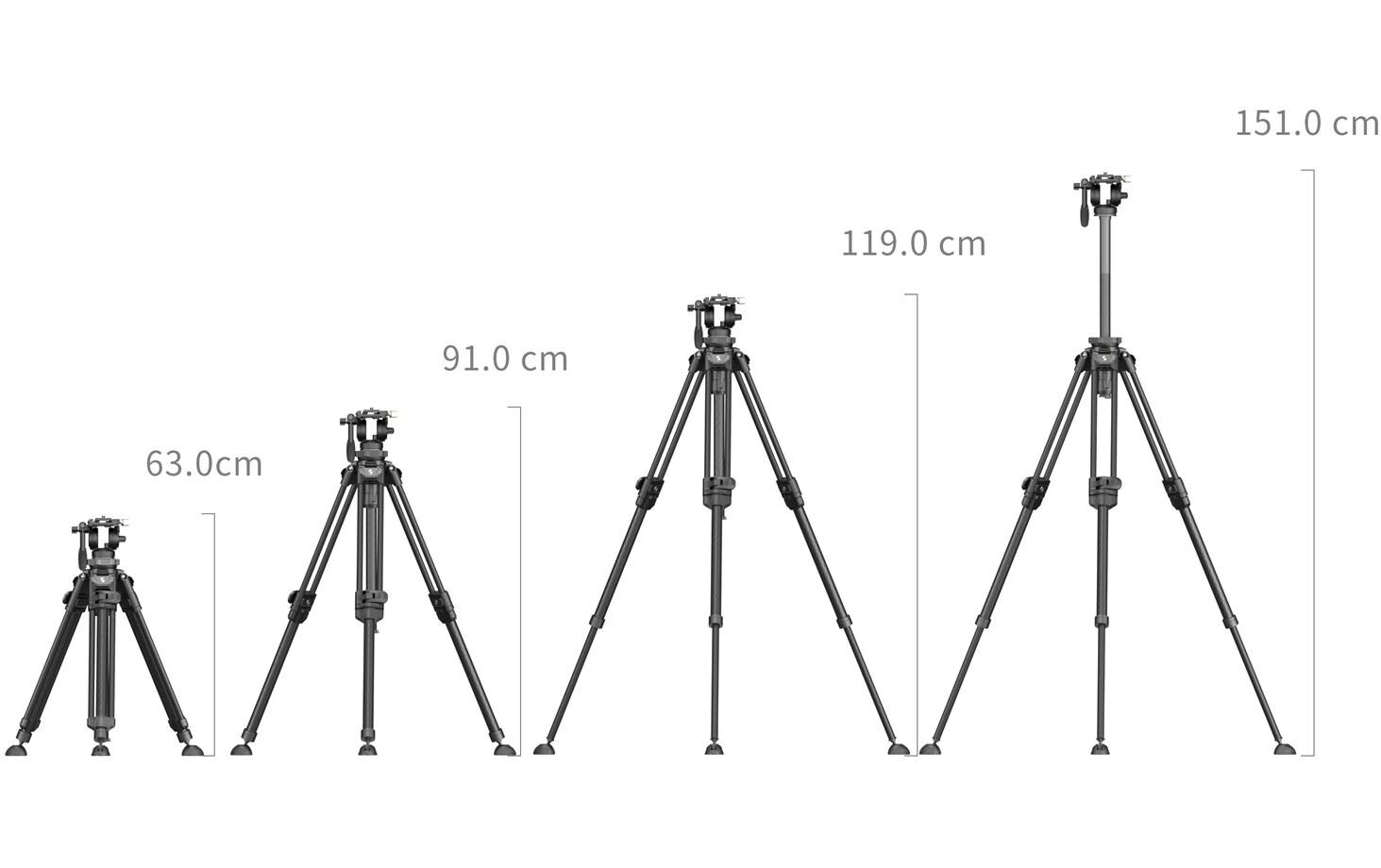 Smallrig Leichtes Video-Stativset aus Kohlefaser AD-50 Pro
