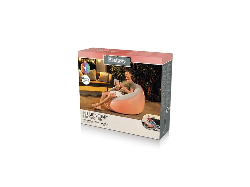 Bestway Aufblasbarer Sessel Inflate LED Air Grün, 102 x 97 cm