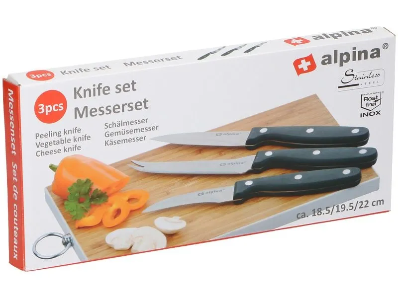 alpina Messer-Set 3-teilig Schwarz alpina Messer-Set 3-teilig Schwarz
