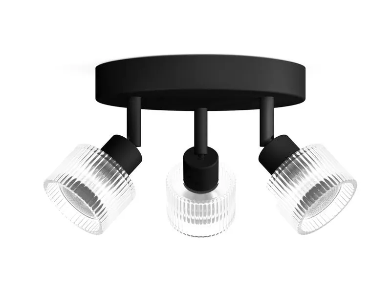 Philips Horen Aufbauspot 3x rund ohne Leuchtmittel GU10, schwarz