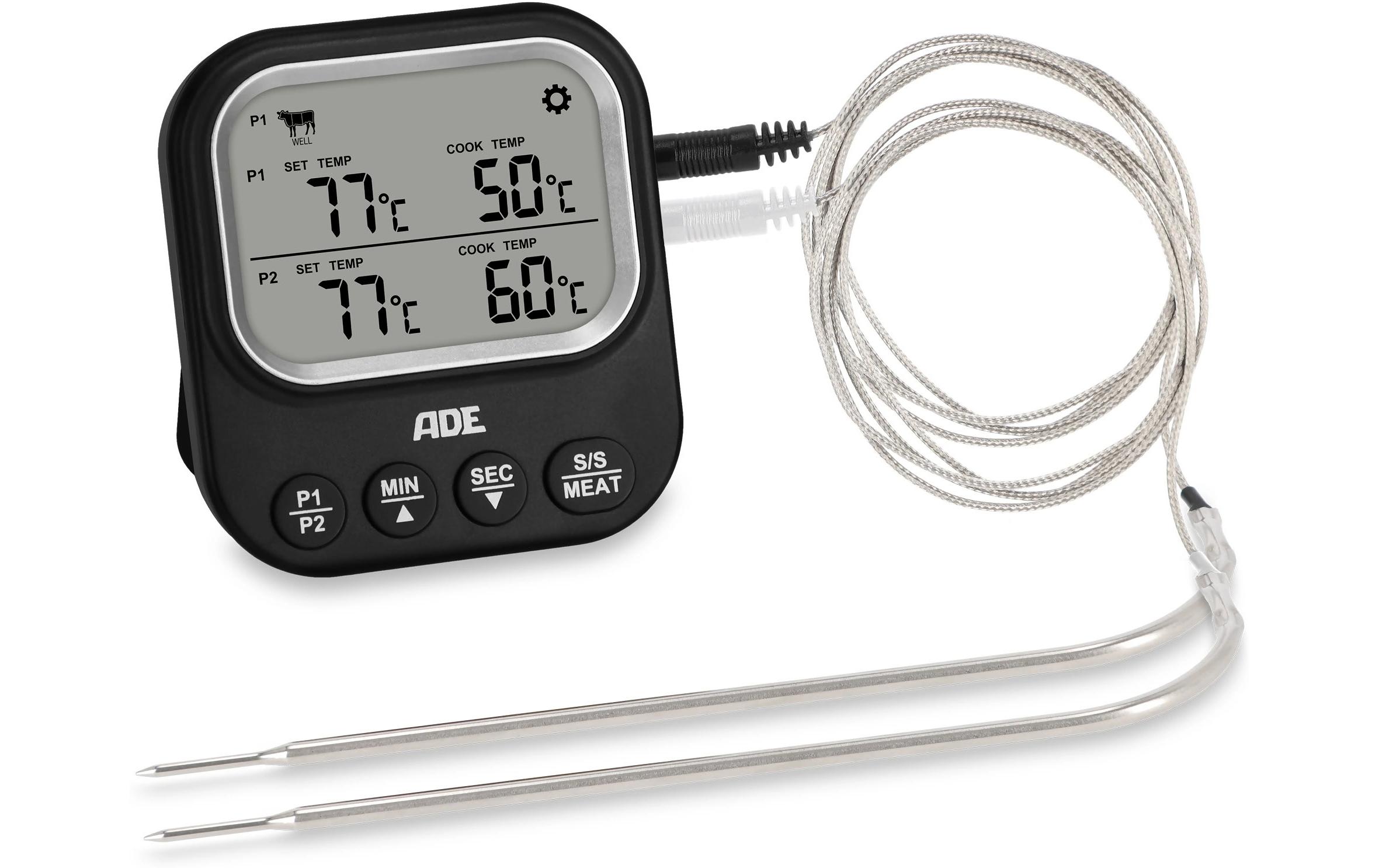 ADE Digitales Braten- und Ofenthermometer Schwarz