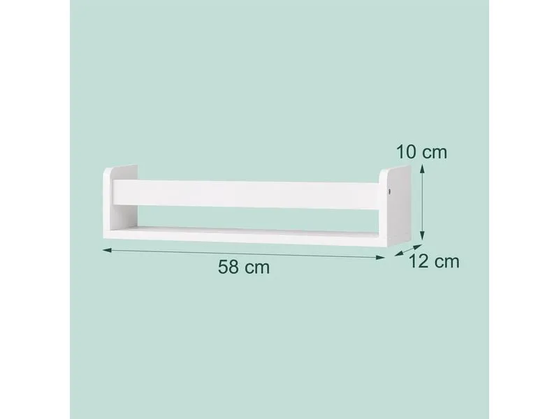 relaxdays Wandregal 3er Set, MDF, Weiss, 58 x 12 x 10 cm relaxdays Wandregal 3er Set, MDF, Weiss, 58 x 12 x 10 cm
