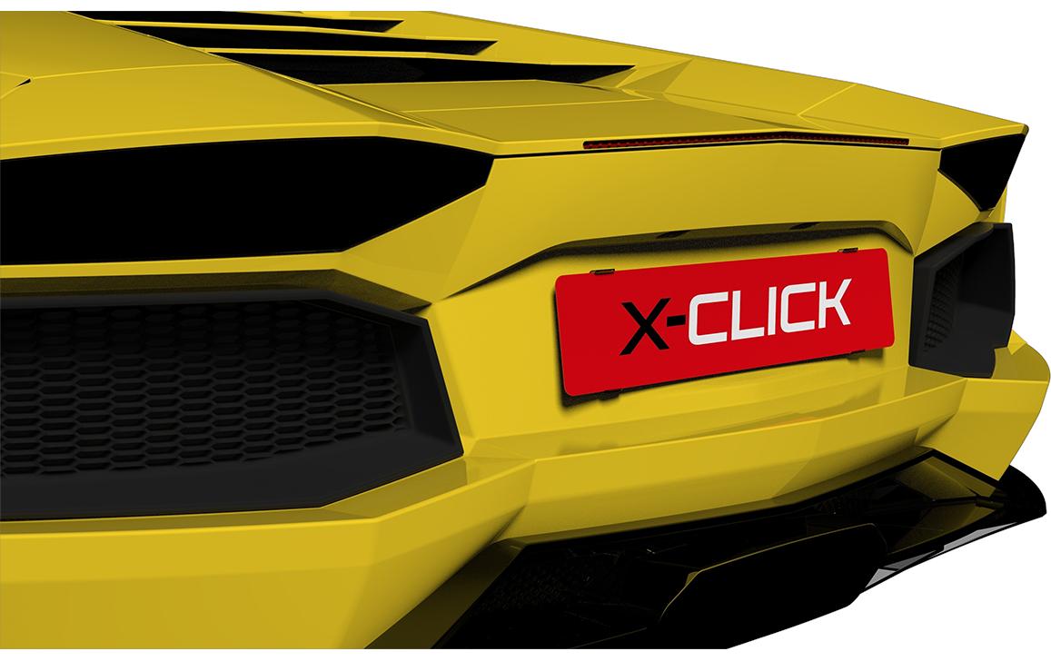 X-Click Rahmenloser Nummernhalter Shadow Black, 30 x 8 cm/50 x 11 cm