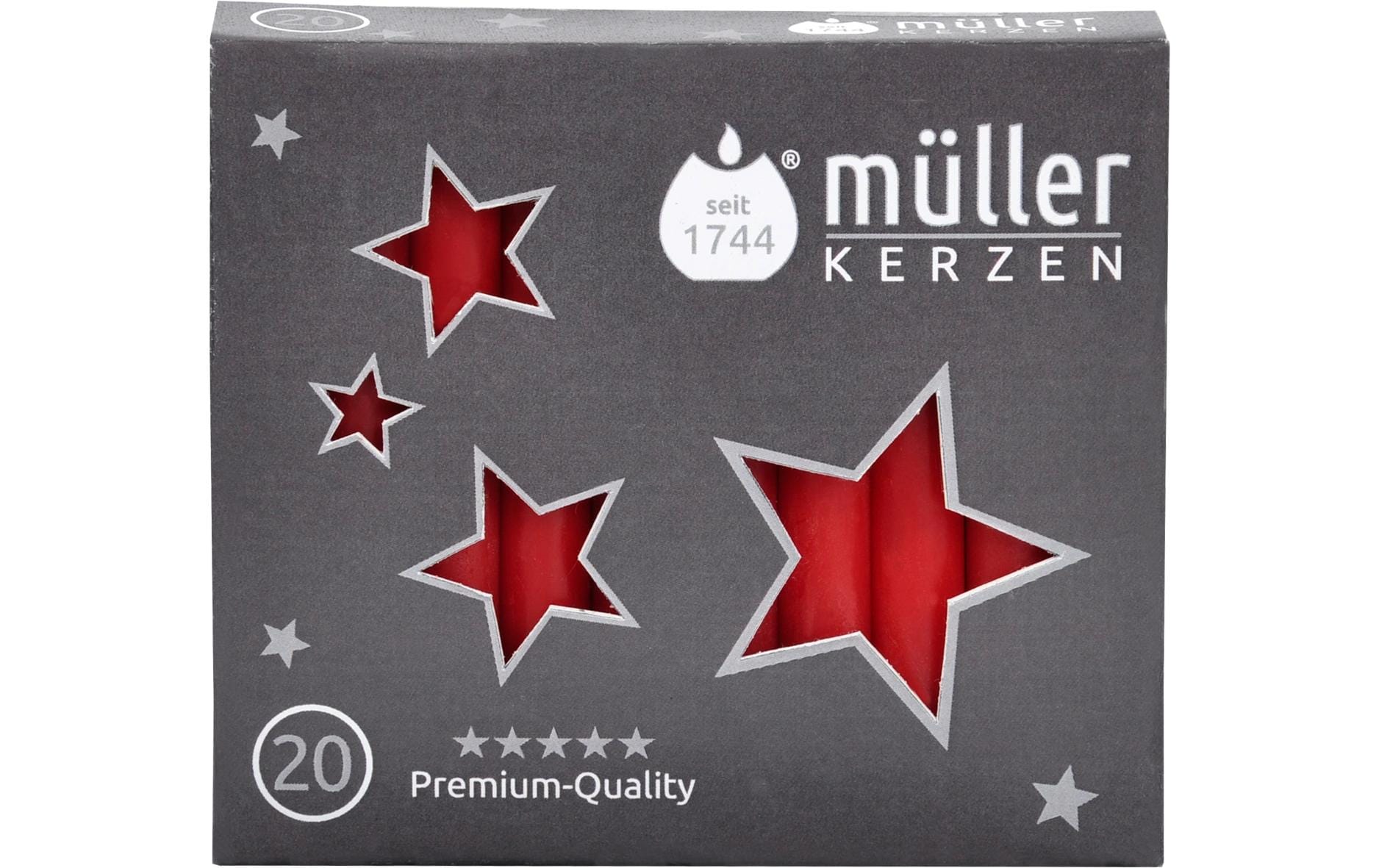 müller Kerzen Baumkerze Rot, 20 Stück