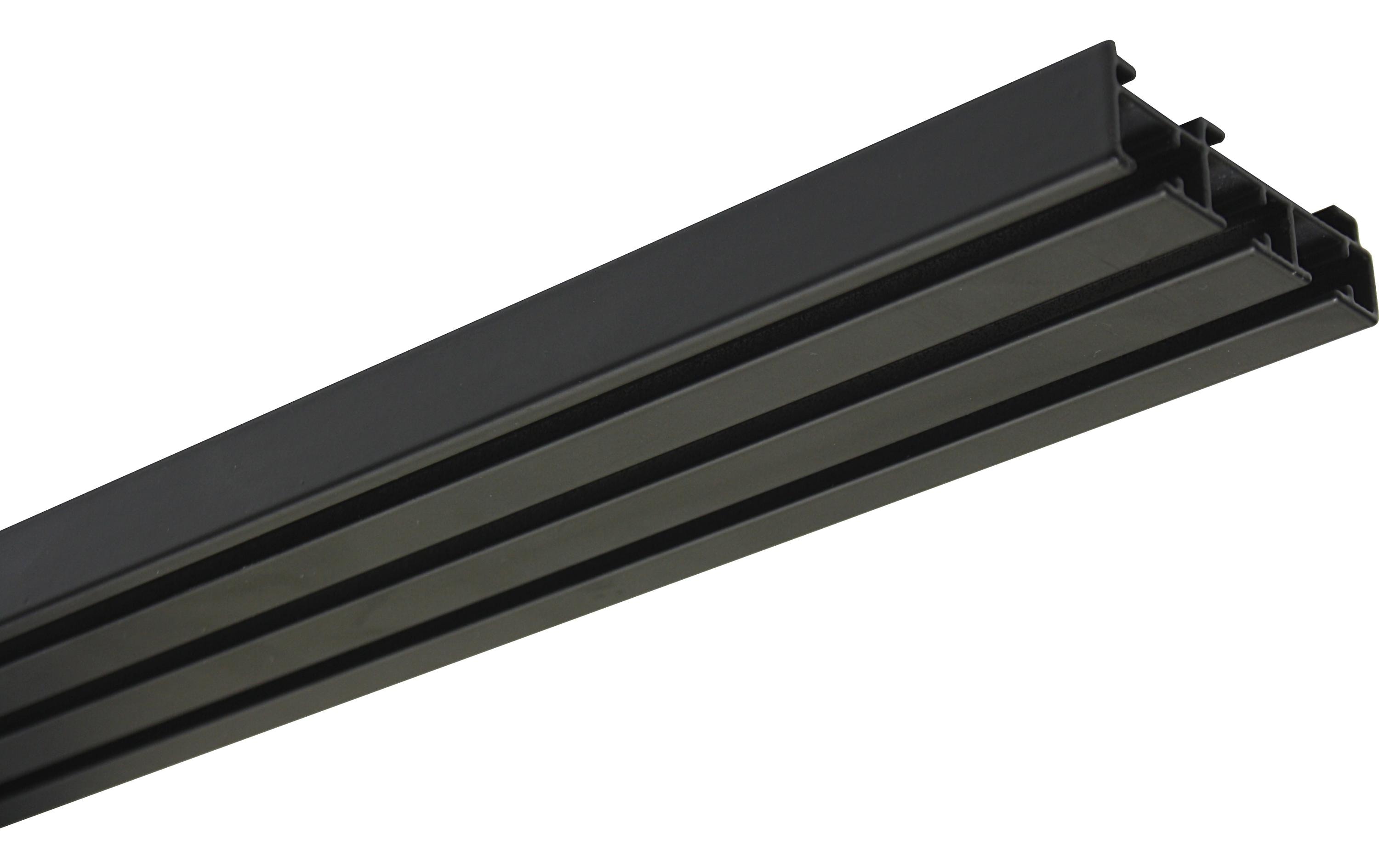 Gardinia Flächenvorhangschiene Atlanta, 3-läufig 160 cm, Schwarz-matt