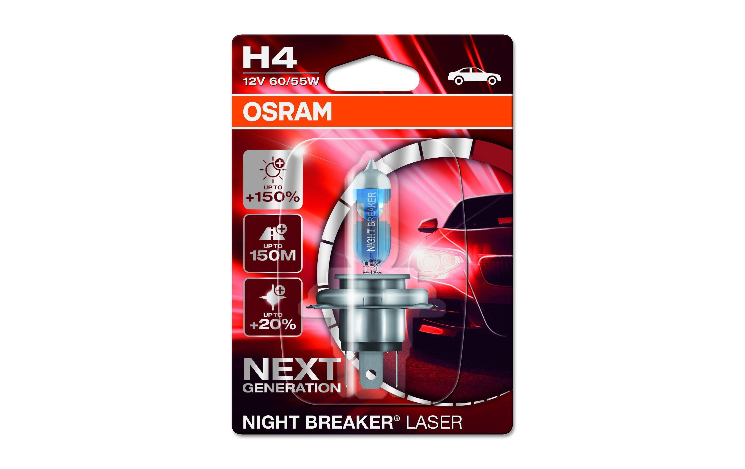 OSRAM H4 Night Breaker Laser Next Generation H4 60/55 W 12 V OSRAM H4 Night Breaker Laser Next Generation H4 60/55 W 12 V