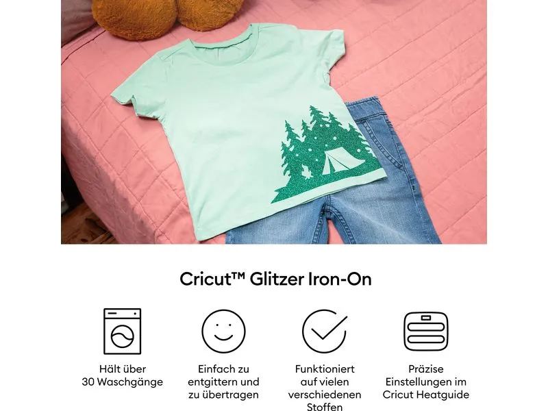Cricut Aufbügelfolie Glitzer Iron-On 30.5 x 48.3 cm , Weiss Cricut Aufbügelfolie Glitzer Iron-On 30.5 x 48.3 cm , Weiss