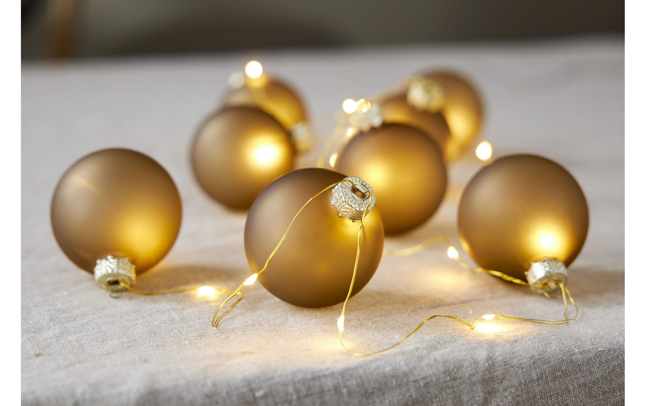 Star Trading LED-Lichterkette Bliss, 1.6 m, 8 Kugeln, Gold