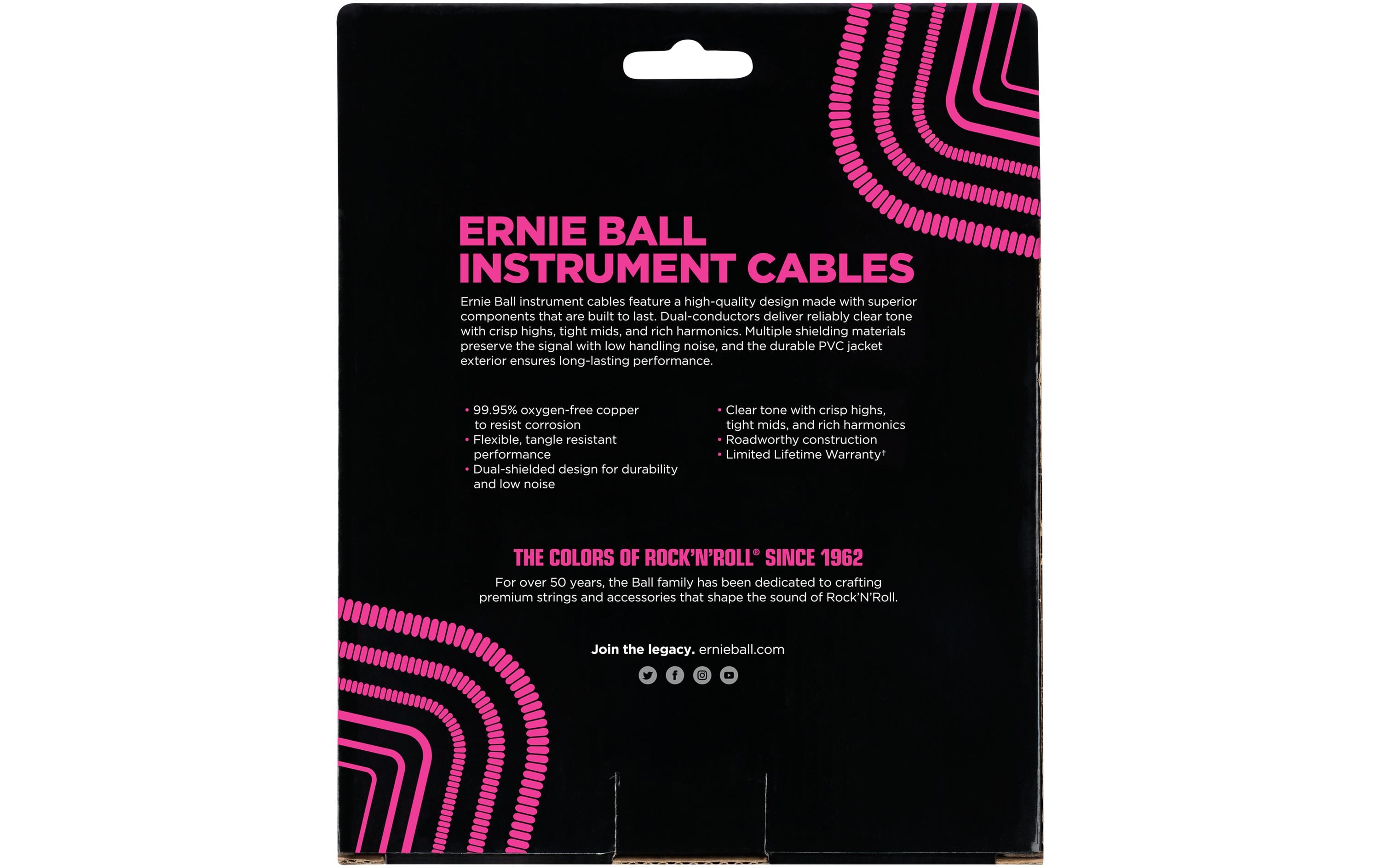 Ernie Ball Instrumentenkabel 6044 – 9.14 m, Schwarz