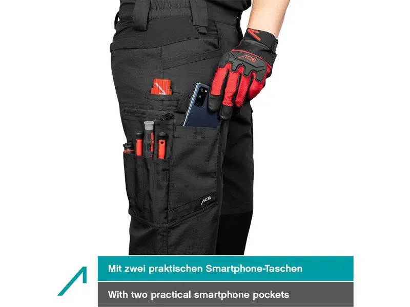 ACE ACE Constructor Herren-Arbeitshose lang Polyester Schwarz ACE ACE Constructor Herren-Arbeitshose lang Polyester Schwarz