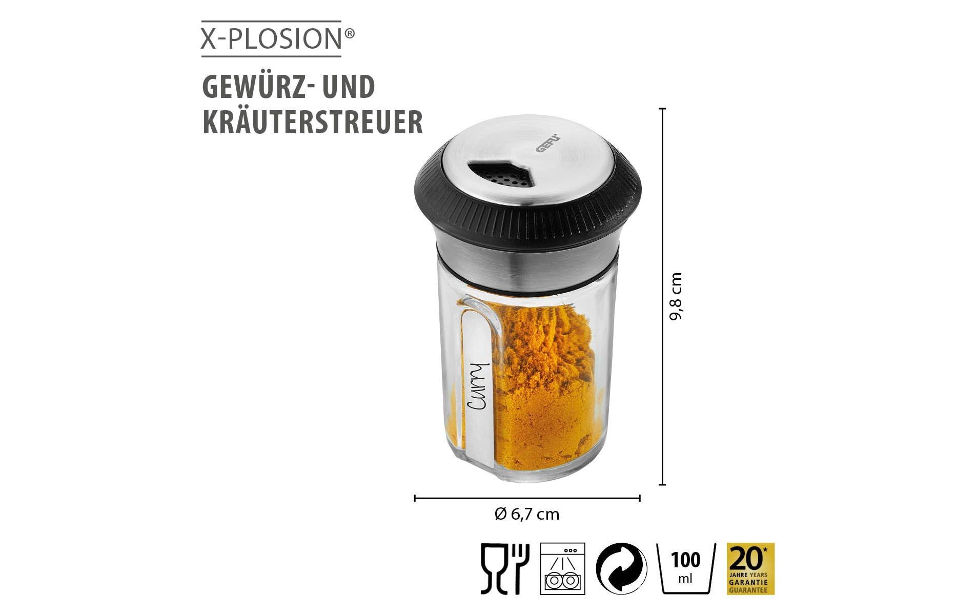 GEFU Gewürzstreuer X-Plosion Schwarz/Transparent