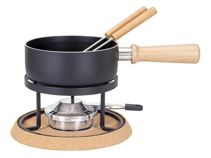 Kadastar Käsefondue-Set Bernina 5 Teile, Schwarz Kadastar Käsefondue-Set Bernina 5 Teile, Schwarz
