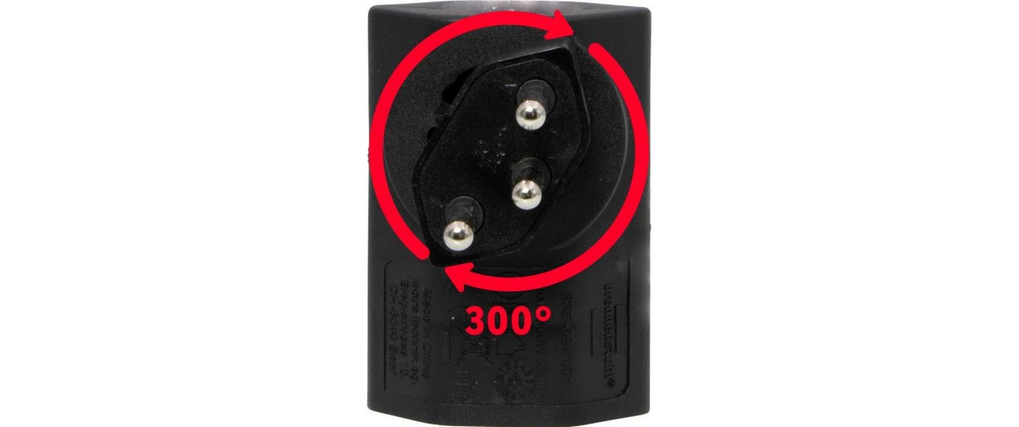 Brennenstuhl Flachstecker 1 x T13, 300° drehbar, flach, Schwarz