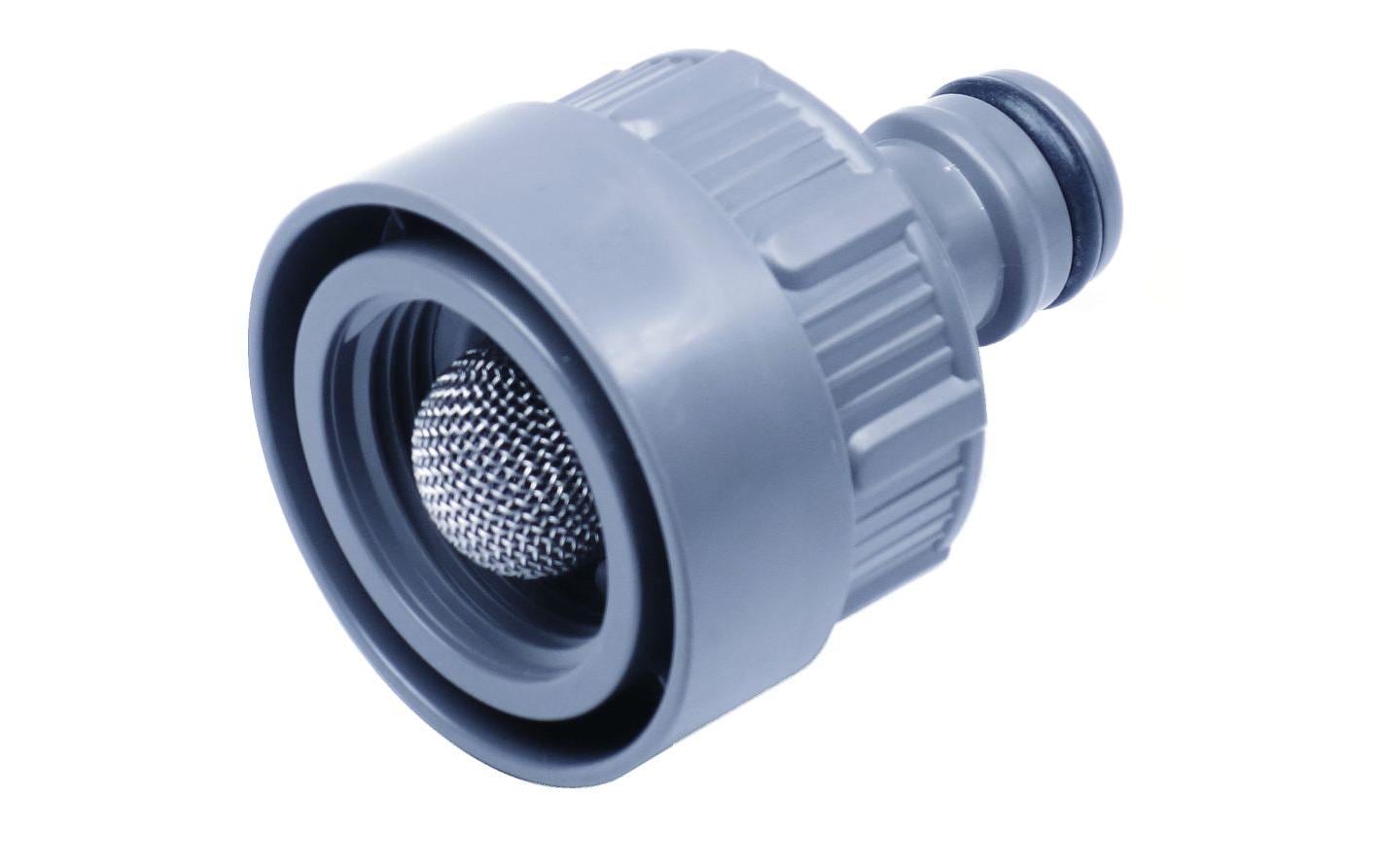 GARDENA Hahnverbinder mit Wasserstop, 1 Stück, Grau GARDENA Hahnverbinder mit Wasserstop, 1 Stück, Grau