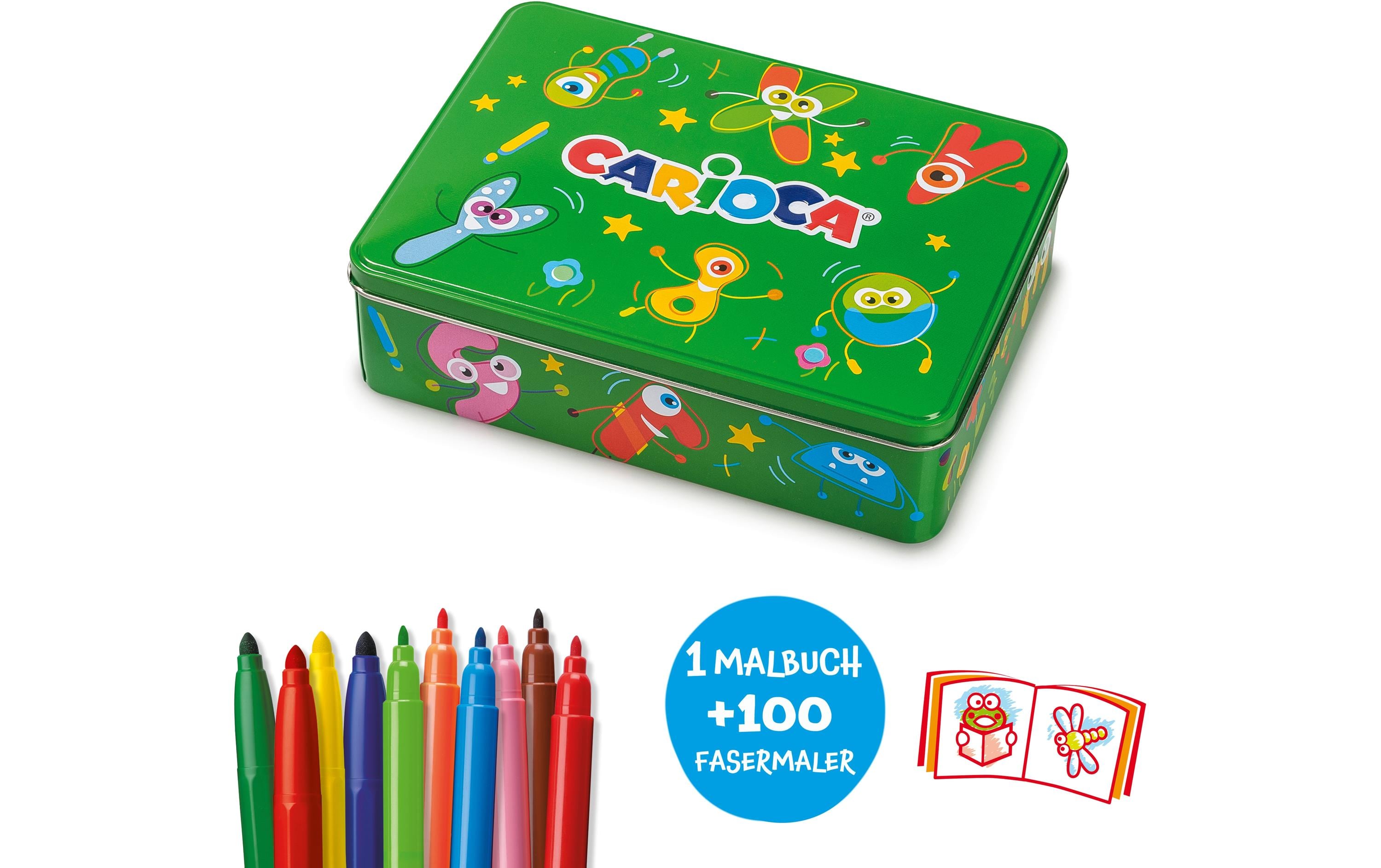 Carioca Fasermaler in Metallbox 100-teilig, Grün