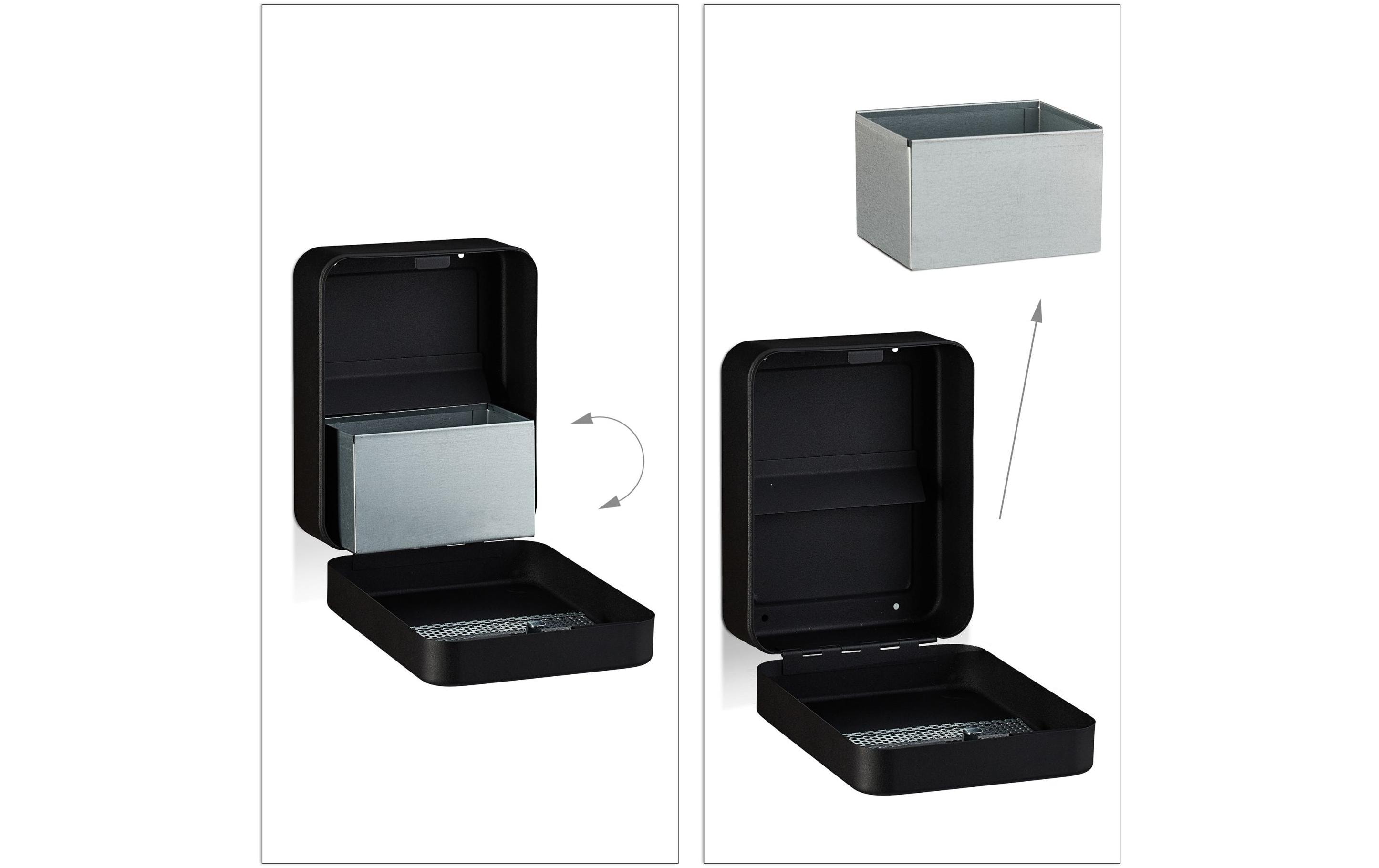 relaxdays Wandascher für aussen Schwarz/Silber