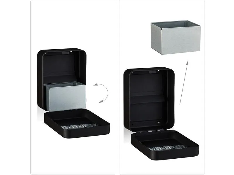relaxdays Wandascher für aussen Schwarz/Silber relaxdays Wandascher für aussen Schwarz/Silber