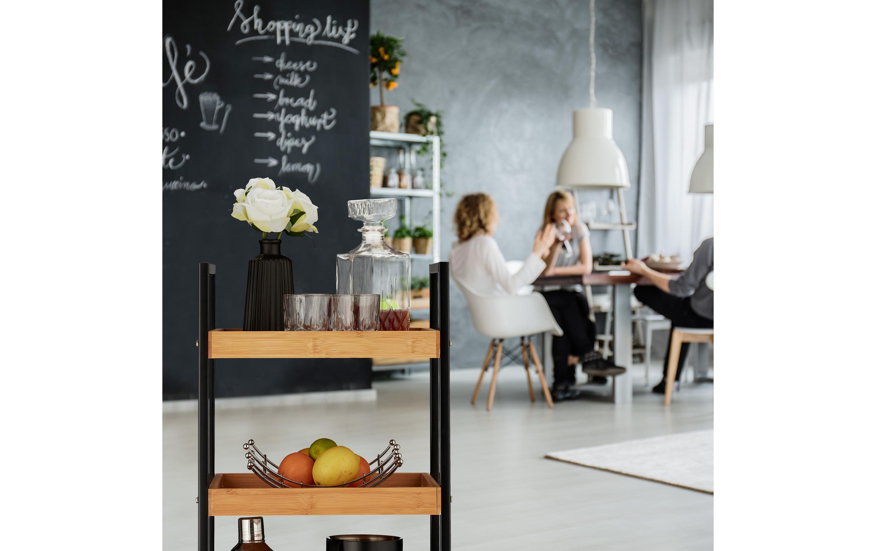 relaxdays Servierwagen mit 3 Etagen 69.5 x 37 x 34 cm