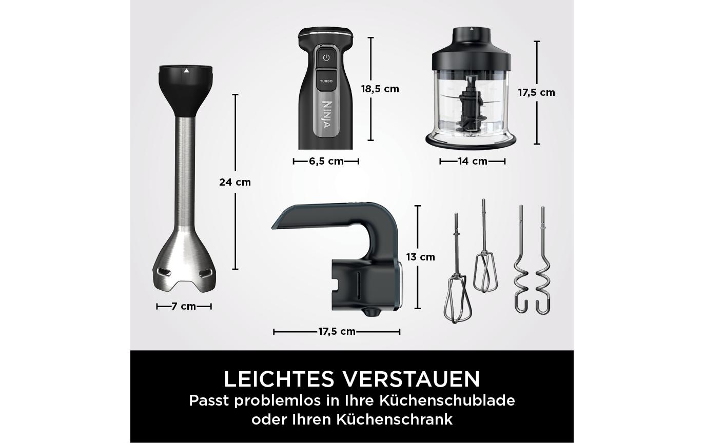 Ninja 3-in-1-Hand- und Stabmixer-Set Schwarz