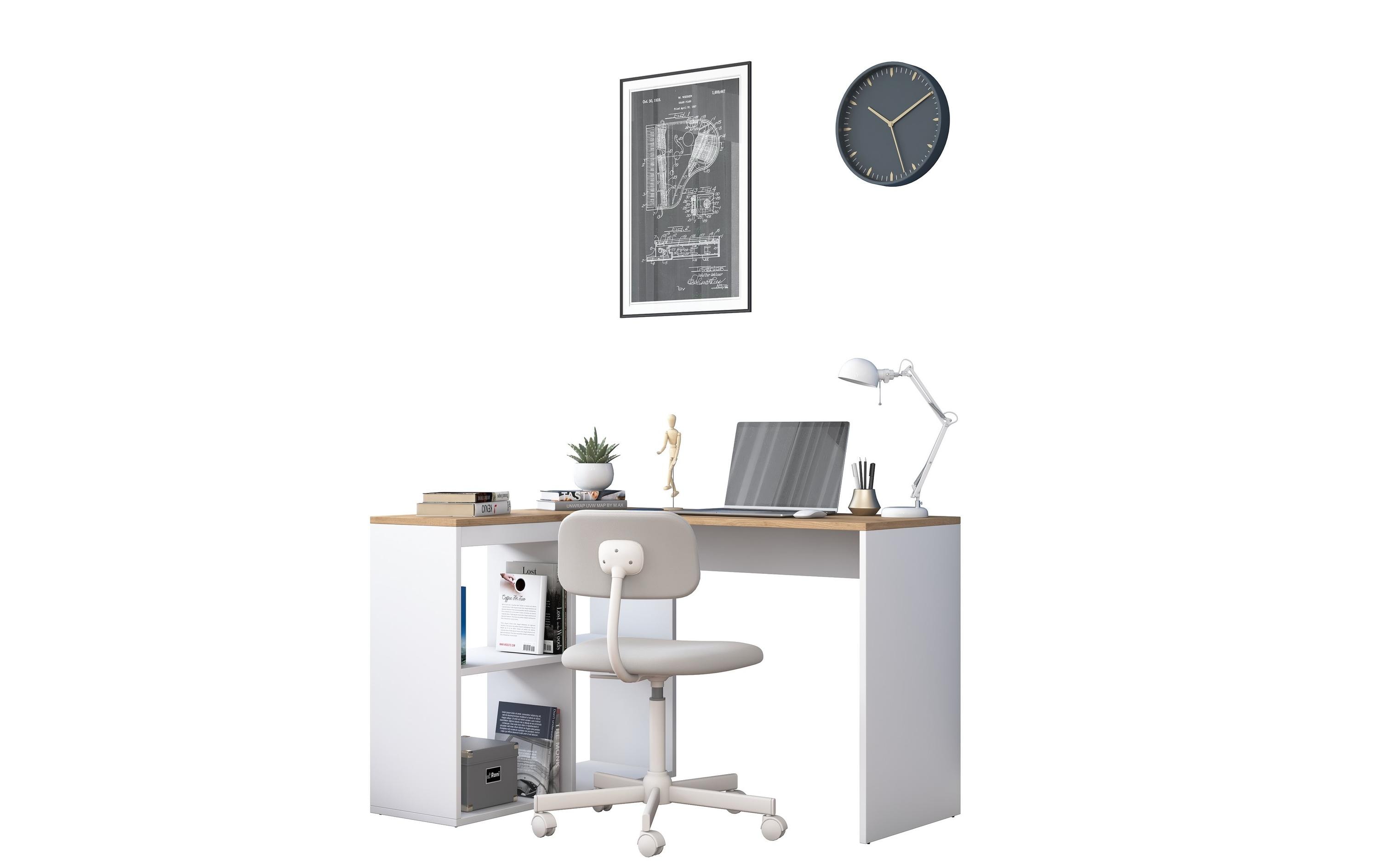 Woody Fashion Bürotisch Weiss, 120 x 74.8 x 50 cm