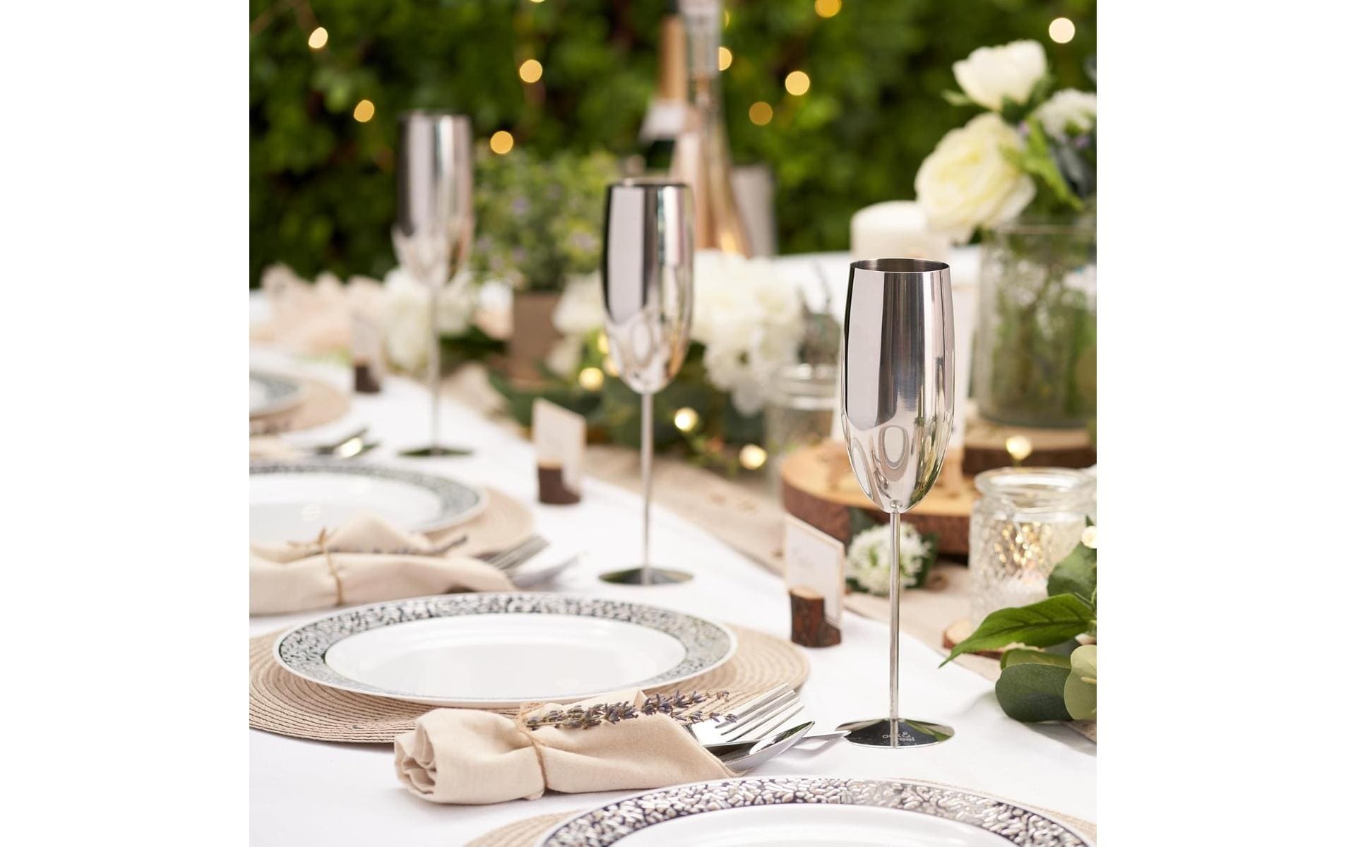 Oak & Steel Sektglas 285 ml, 2 Stück, Silber