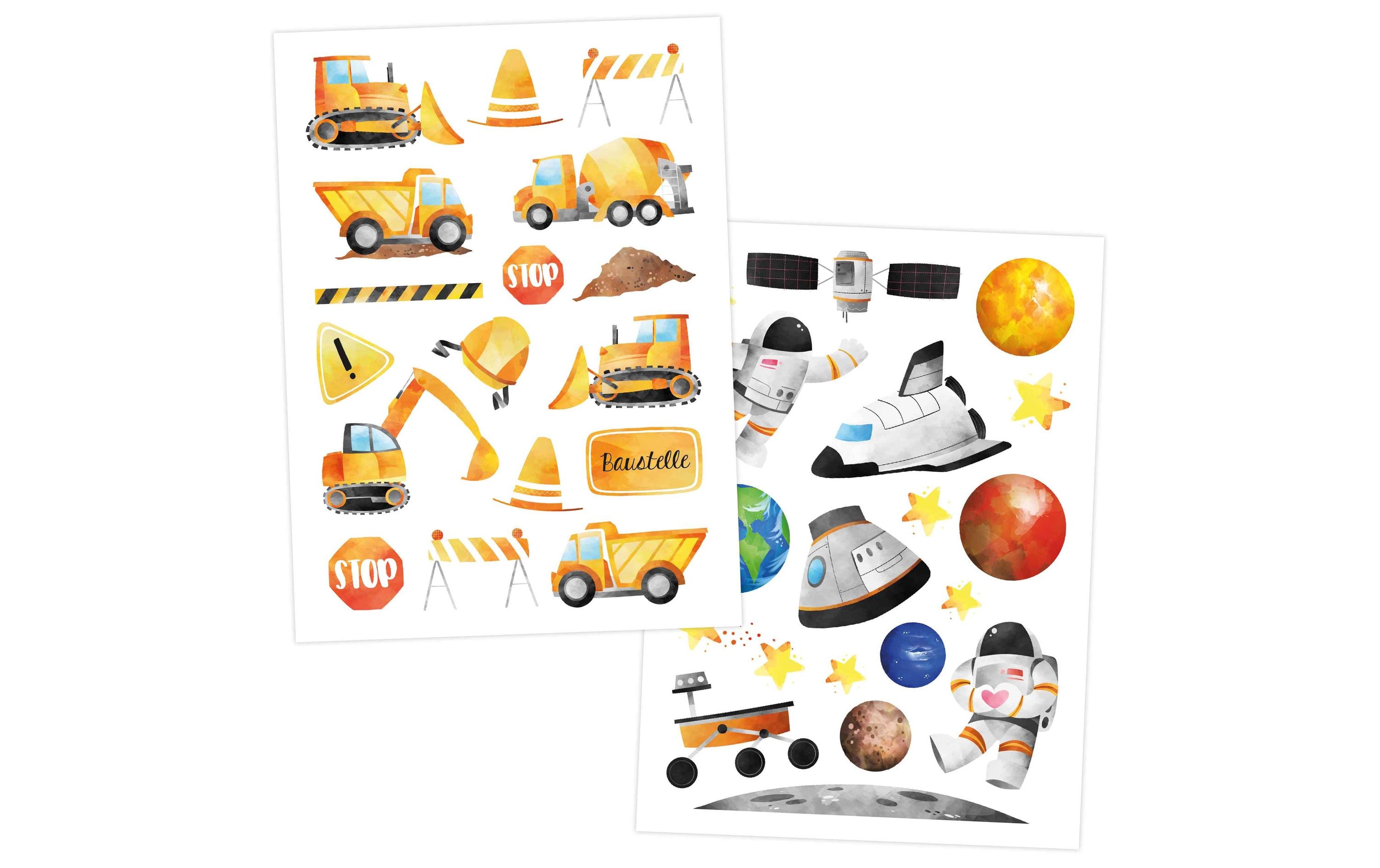 Papierdrachen Tattoo Set Metallic – Bagger & Dino