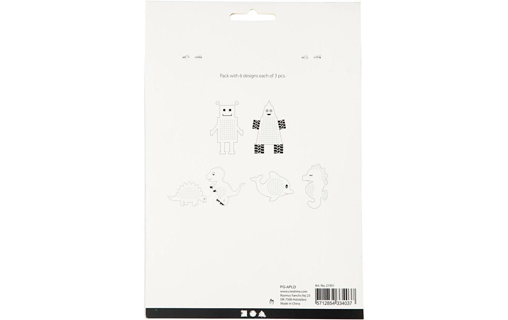 Creativ Company Stickkarton Roboter & Tiere 18 Blatt, Weiss Creativ Company Stickkarton Roboter & Tiere 18 Blatt, Weiss