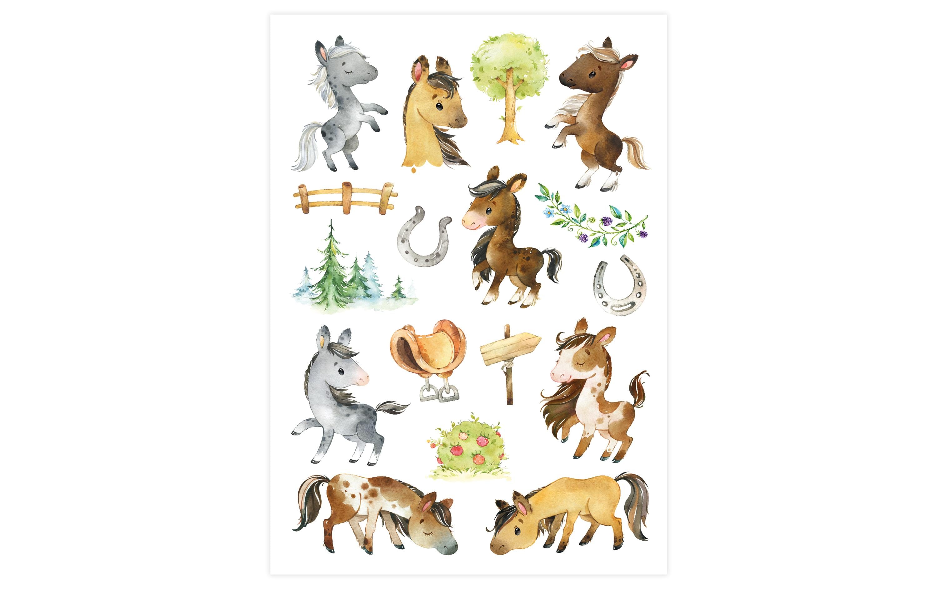 Papierdrachen Tattoo Set Pferde und Lesefreunde