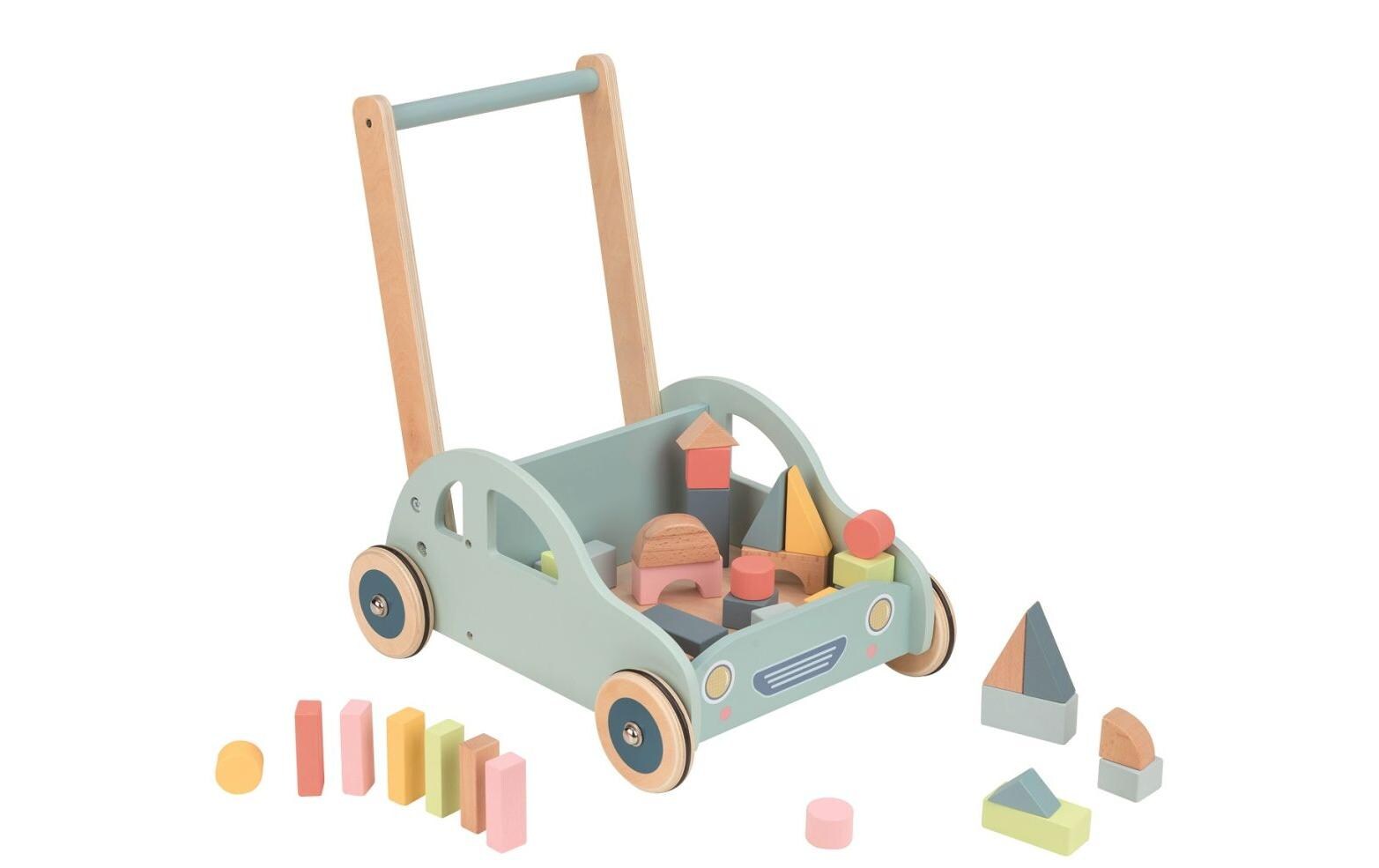 Spielba Holzspielwaren Lauflernhilfe Baby Walker Auto mit Bauklötze Spielba Holzspielwaren Lauflernhilfe Baby Walker Auto mit Bauklötze