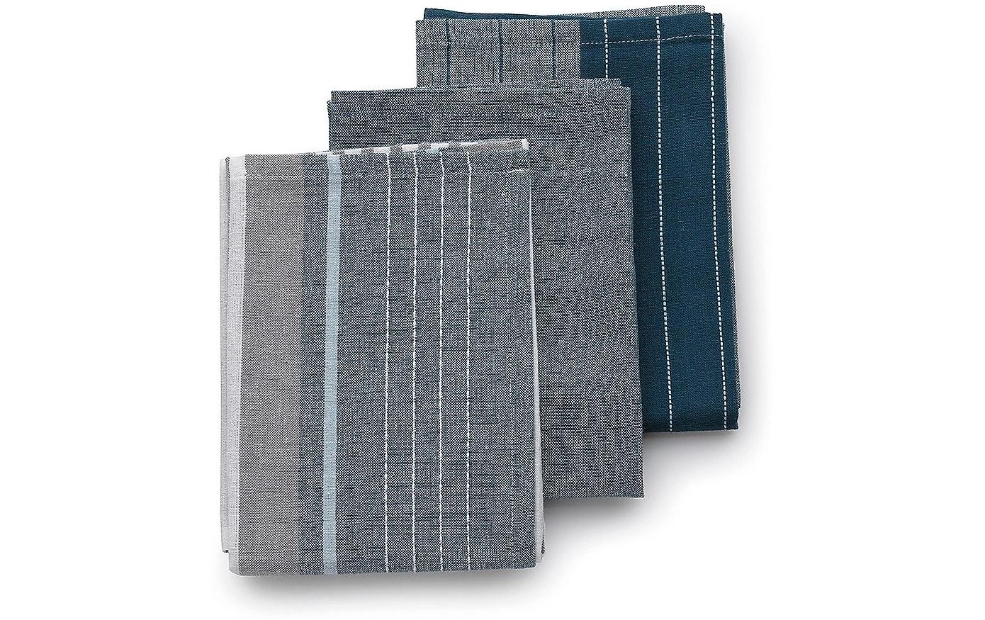 Kela Geschirrtuch-Set Pasado 3 Stück, Grau/Jeansblau
