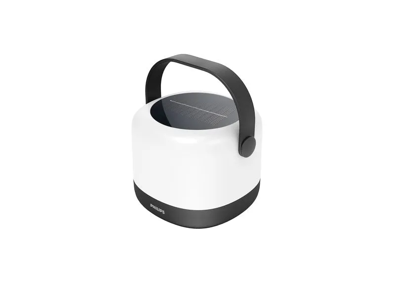 Philips Alula tragbare Solarleuchte, 3000K und RGB, USB, IP44 Weiss