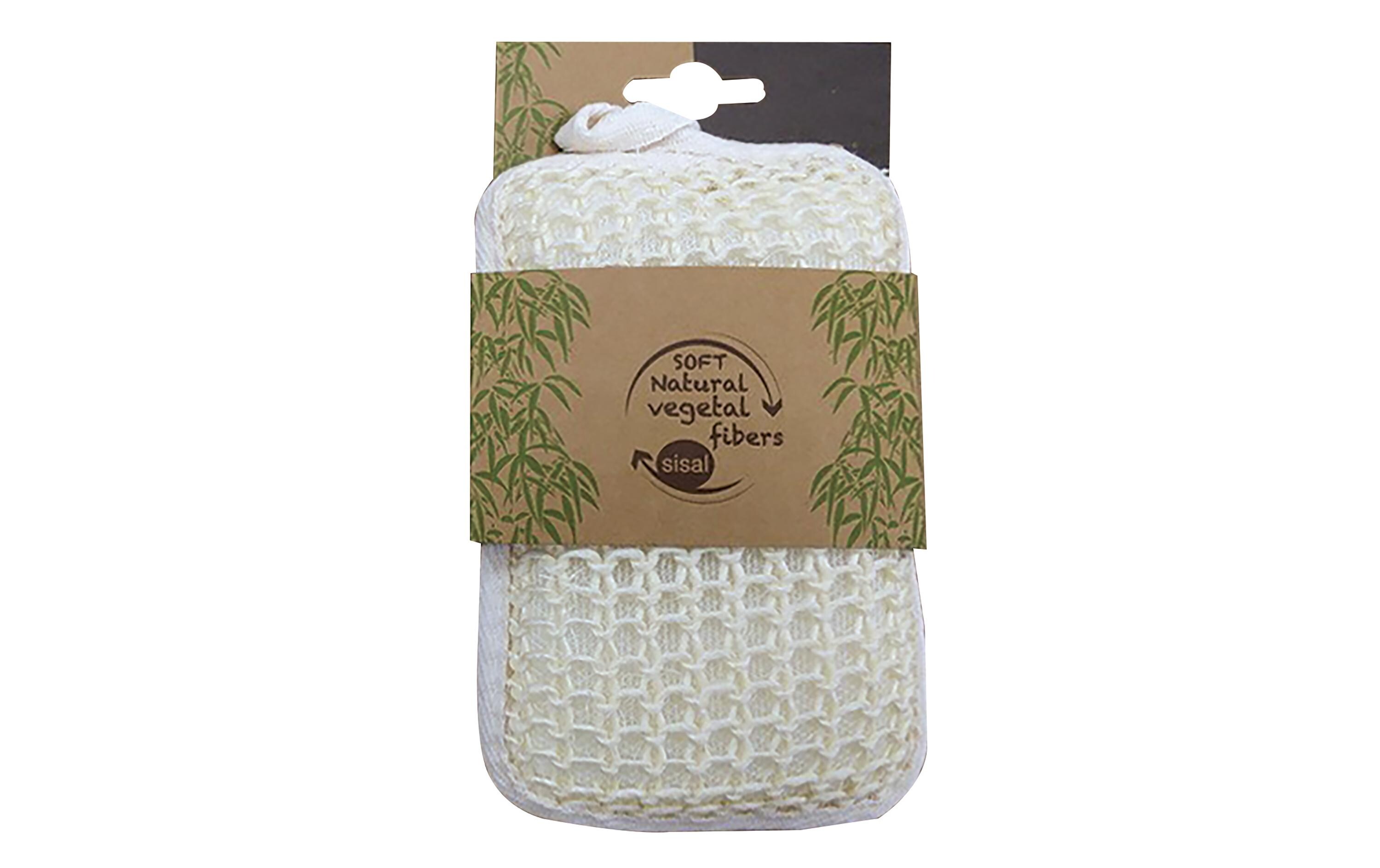 MSV Peelingschwamm aus Sisal 18.5 x 10.5 cm, Weiss
