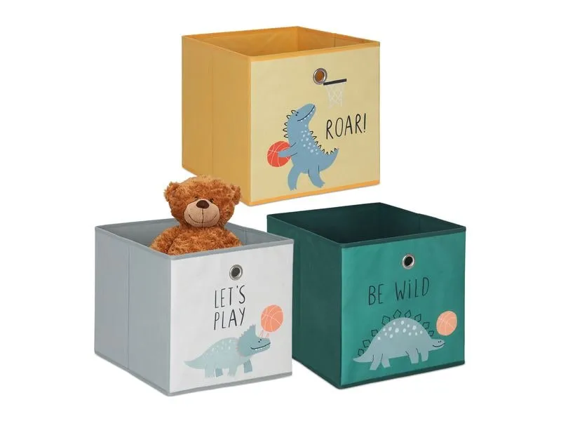 relaxdays Spielzeugbox Dino 3 Stück relaxdays Spielzeugbox Dino 3 Stück