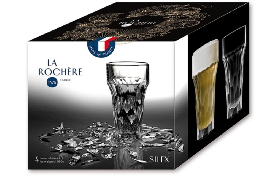 La Rochère Bierglas Silex 430 ml, 4 Stück, Transparent