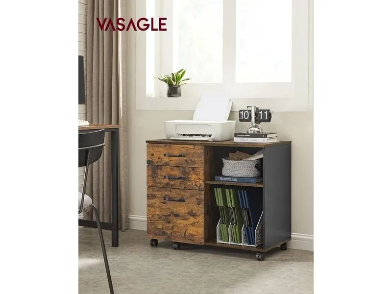 Songmics Aktenschrank mit Rollen 80 x 40 x 66 cm
