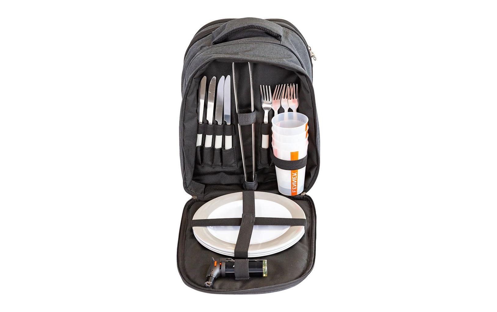 Fennek Grill Grillbesteck-Set Backpack Schwarz