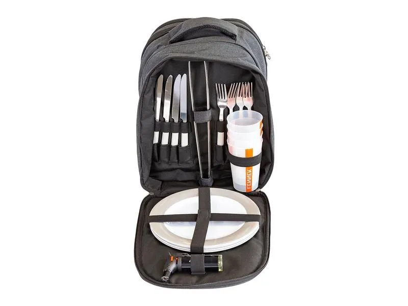 Fennek Grill Grillbesteck-Set Backpack Schwarz