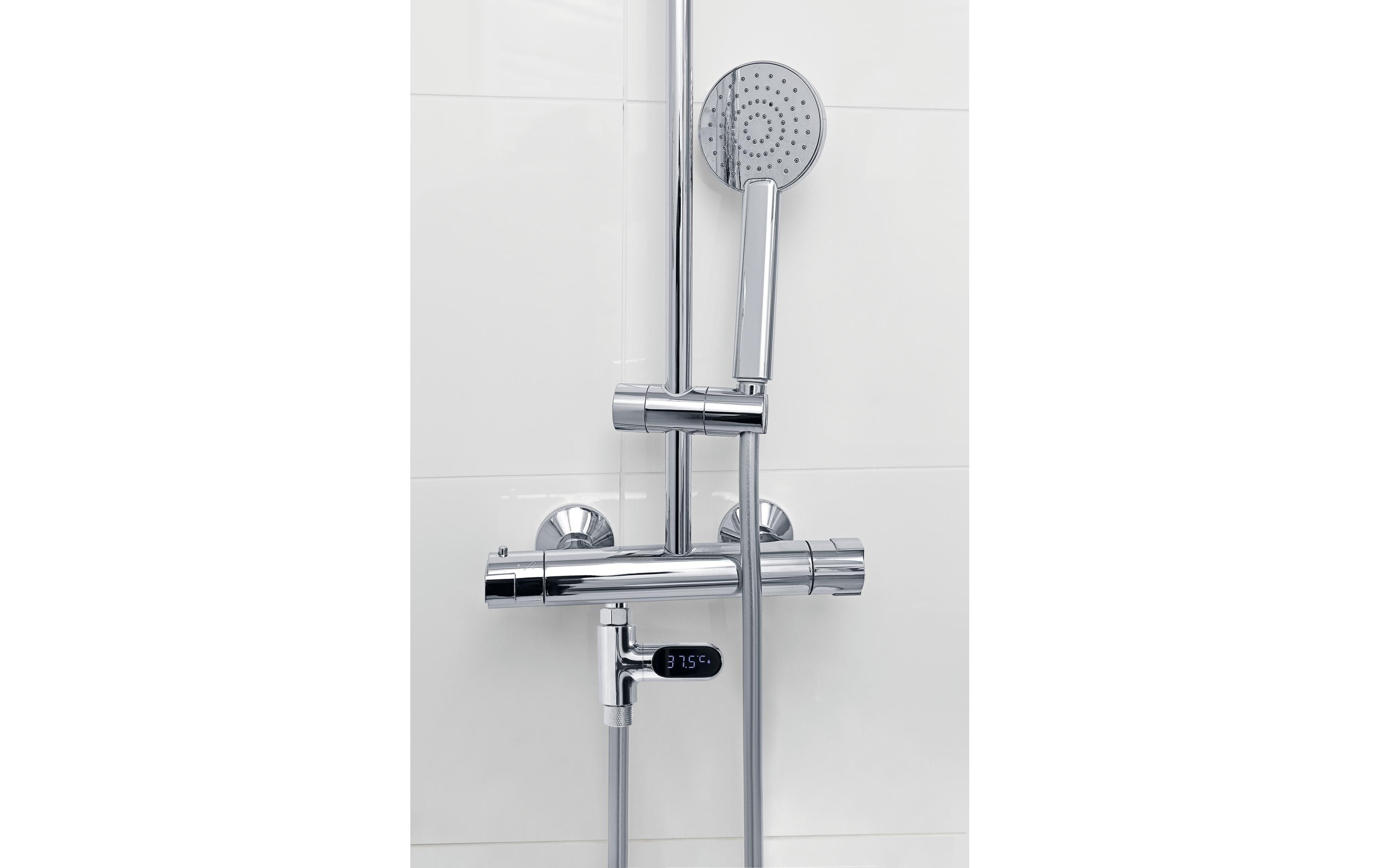 MAXXmee Thermometer Wasserarmaturen LED Durchlaufthermometer, 5-85C