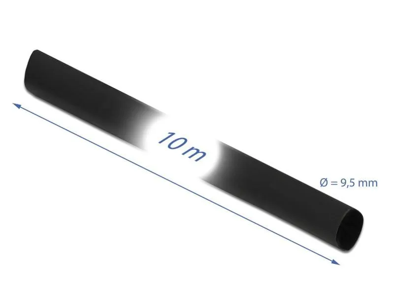 Delock Schrumpfschlauch 10 m x 9.5 mm Schwarz