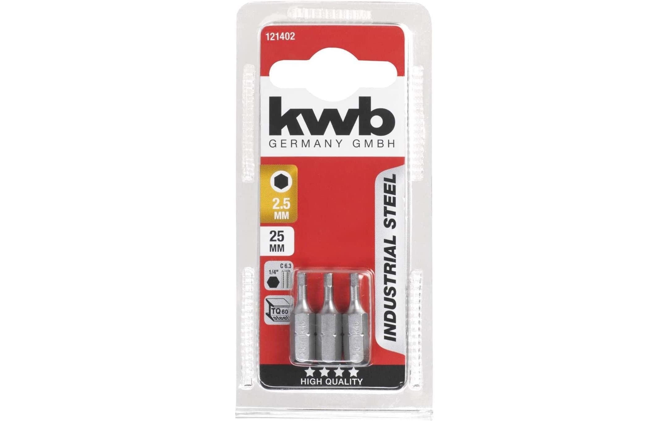 kwb Bit-Set 1/4 Sechskant 3-teilig kwb Bit-Set 1/4 Sechskant 3-teilig