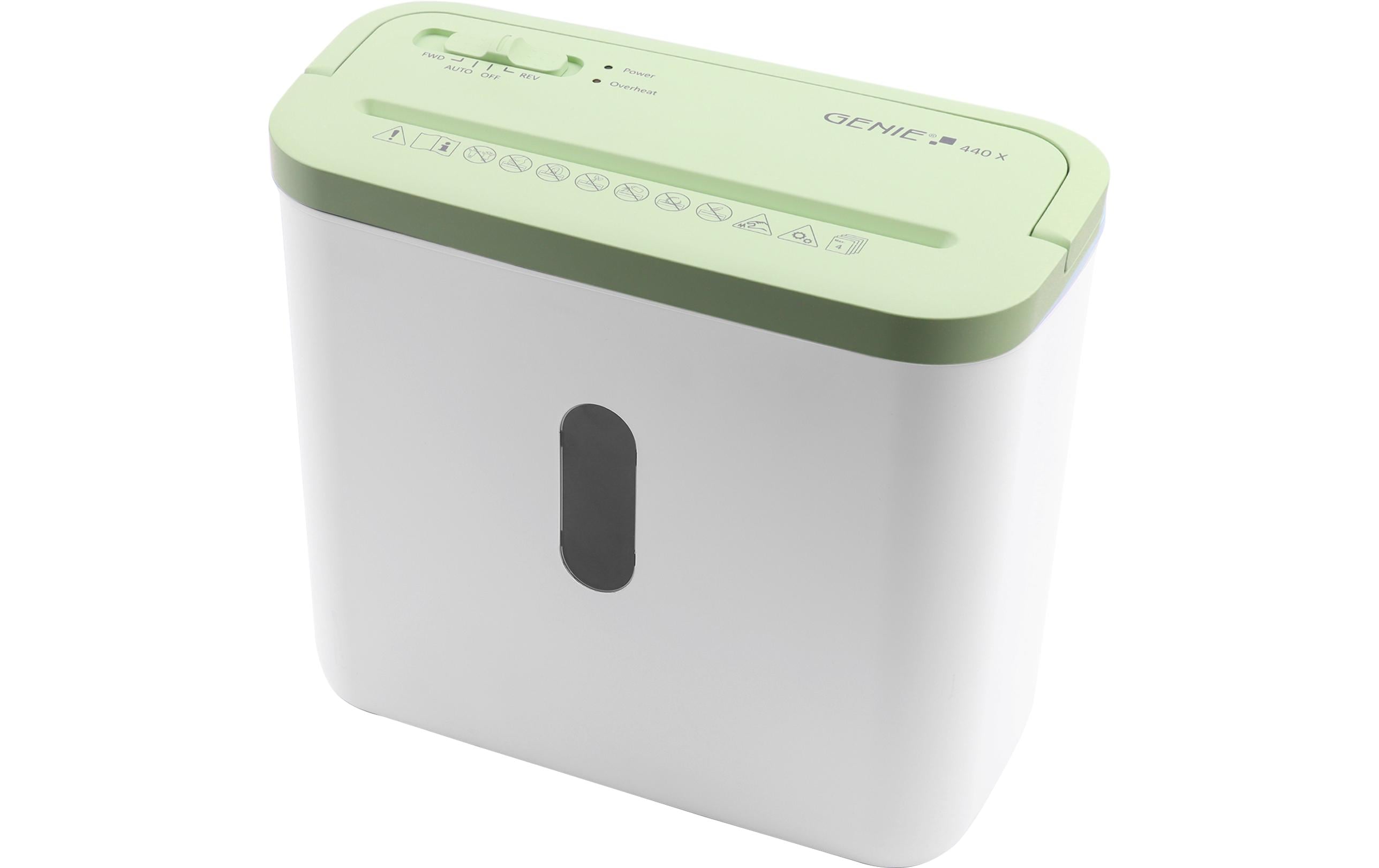 Genie Aktenvernichter 440X Weiss/Grün P4, 4 Blatt