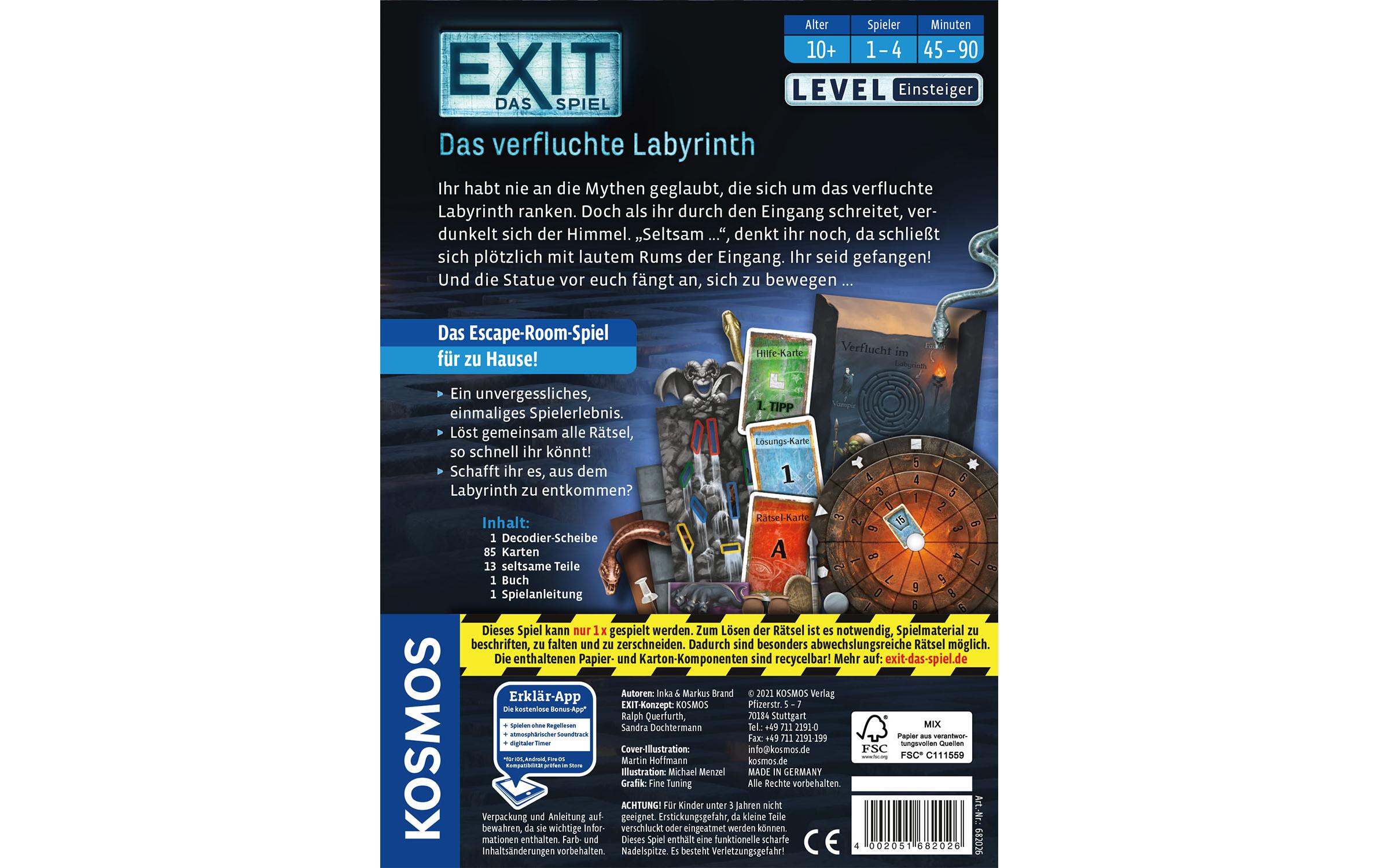 Kosmos Kennerspiel EXIT: Das verfluchte Labyrinth -DE- Kosmos Kennerspiel EXIT: Das verfluchte Labyrinth -DE-