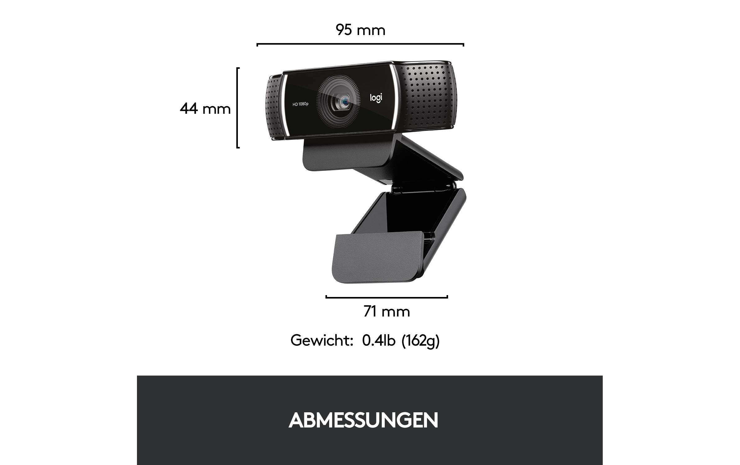 Logitech Webcam C922 Pro Stream , mit Stativ, Full-HD 1080p, USB